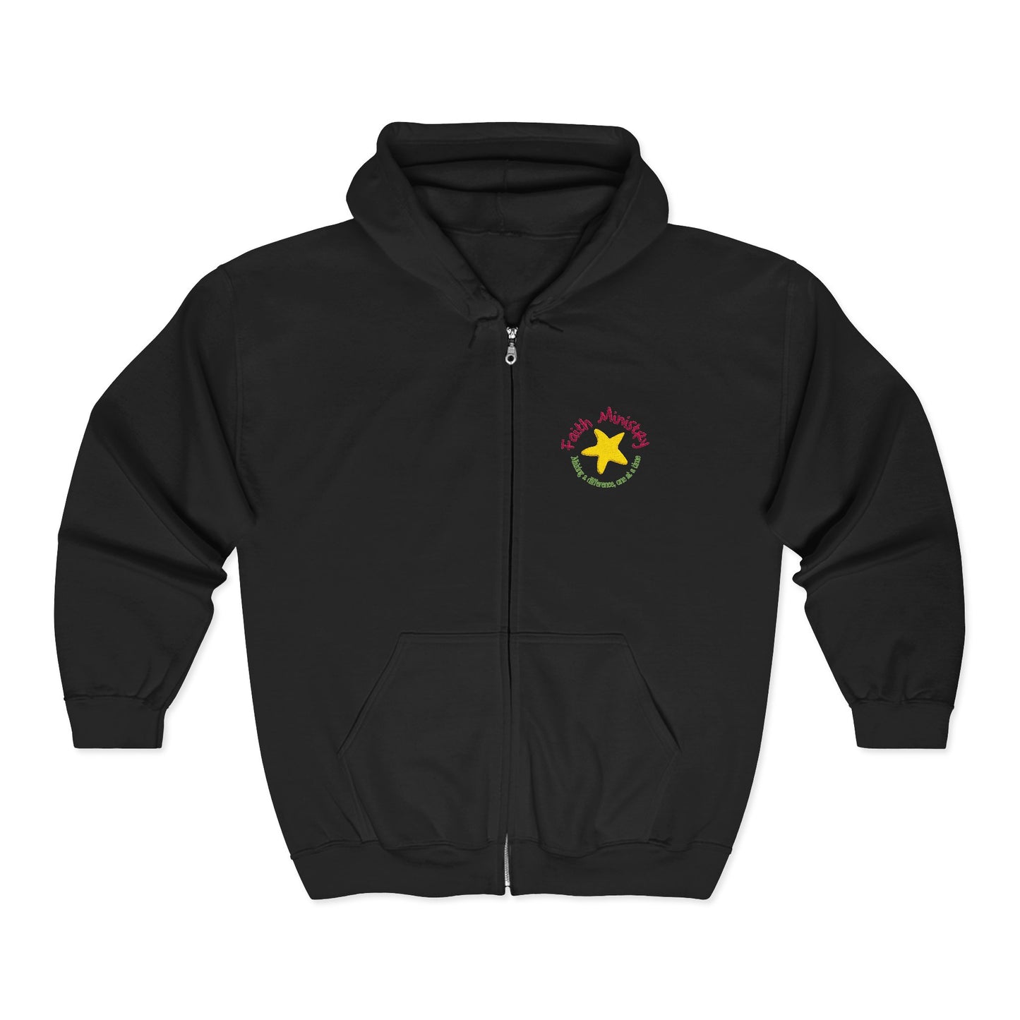 Embroidered Zip-Up Hoodie