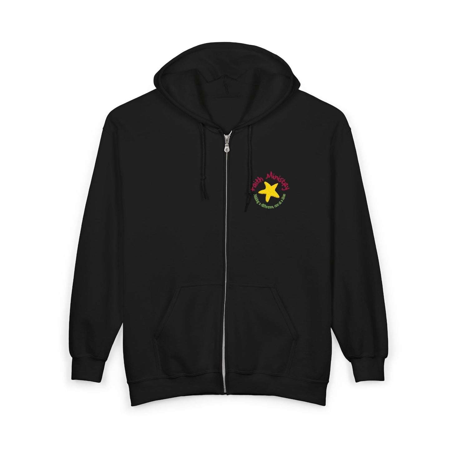 Embroidered Zip-Up Hoodie